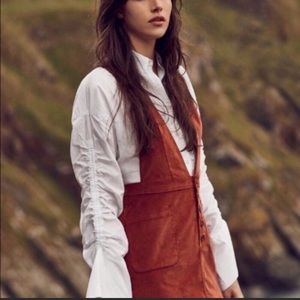 Free People Burnt Orange Overall Dress